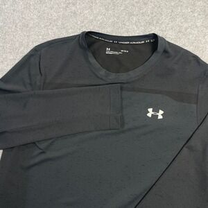 Under Armour Mens Shirt LG Black Performance Long Sleeve Fitted Loose Fit Cold